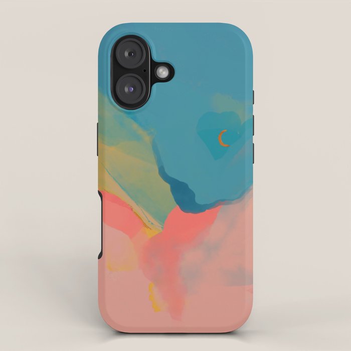 Moon Light On Rainbow Pastel | Night Sky Texture Design iPhone Case Gallery Image 1
