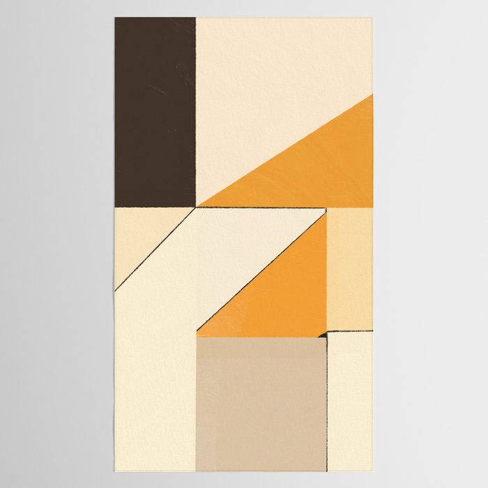 Geometric yellow and black arrangement Tablecloth Gallery Image 2