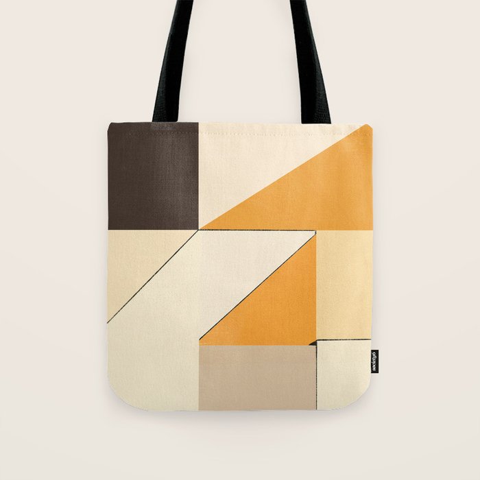 Geometric yellow and black arrangement Tote Bag Gallery Image 1