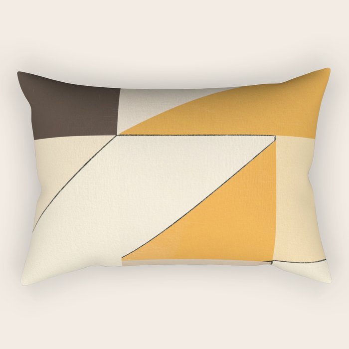 Geometric yellow and black arrangement Rectangular Pillow Gallery Image 1