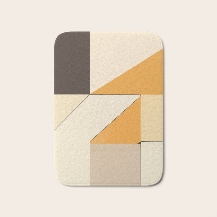 Geometric yellow and black arrangement Bath Mat Gallery Image 1