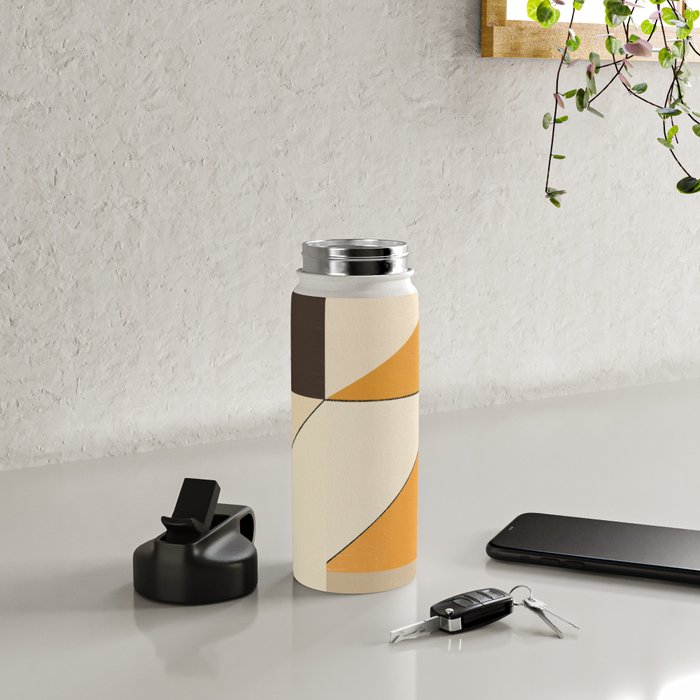 Geometric yellow and black arrangement Water Bottle Gallery Image 4