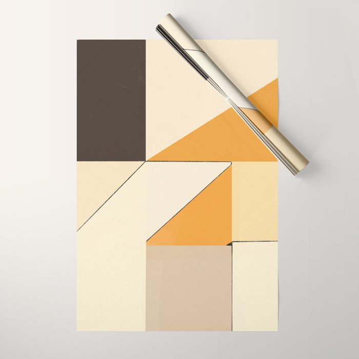 Geometric yellow and black arrangement Wrapping Paper Gallery Image 1