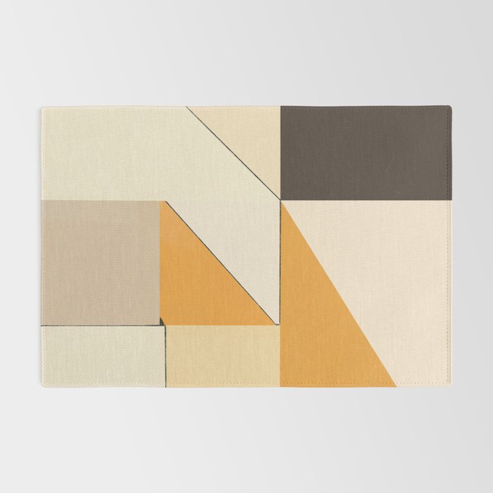 Geometric yellow and black arrangement Rug Gallery Image 2