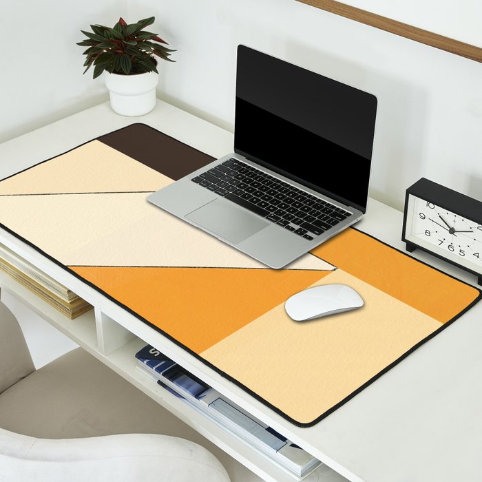 Geometric yellow and black arrangement Desk Mat Gallery Image 2