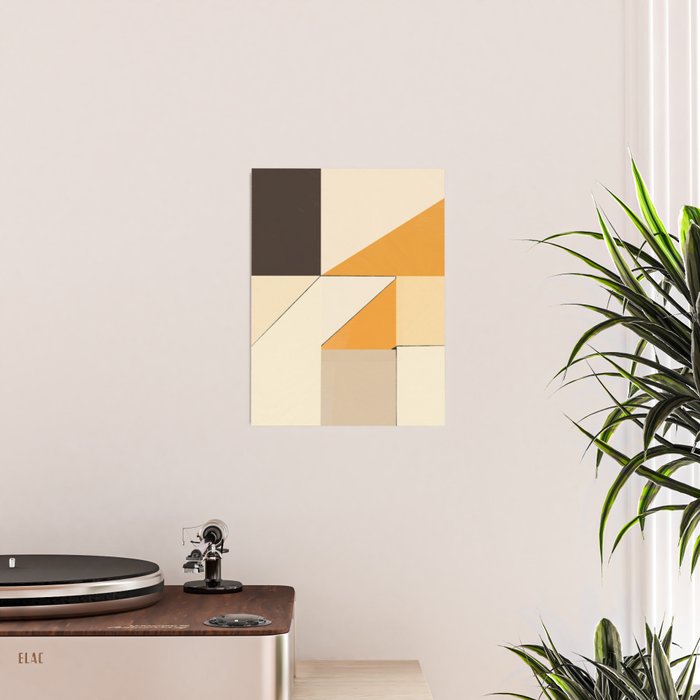 Geometric yellow and black arrangement Poster Gallery Image 2