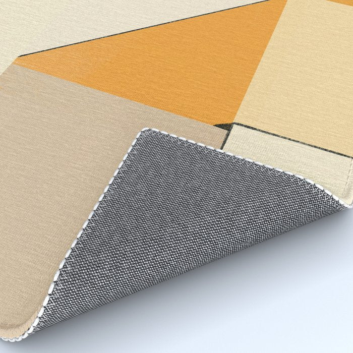 Geometric yellow and black arrangement Rug Gallery Image 4