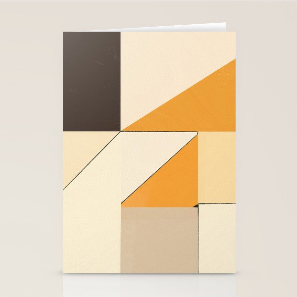 Geometric yellow and black arrangement Stationery Card Gallery Image 2