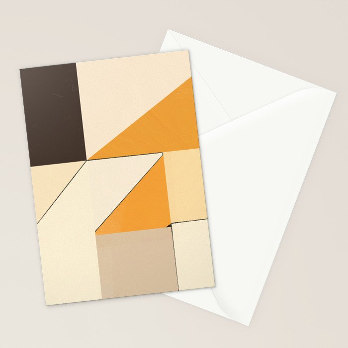 Geometric yellow and black arrangement Stationery Card Gallery Image 2