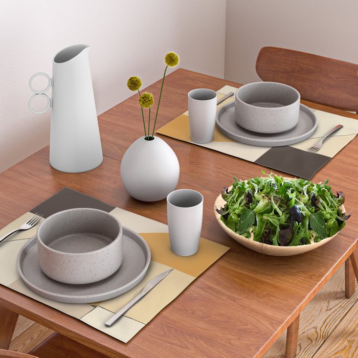 Geometric yellow and black arrangement Placemat Gallery Image 2
