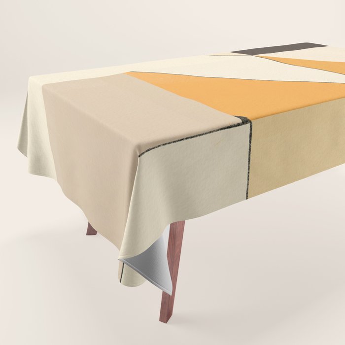 Geometric yellow and black arrangement Tablecloth Gallery Image 1