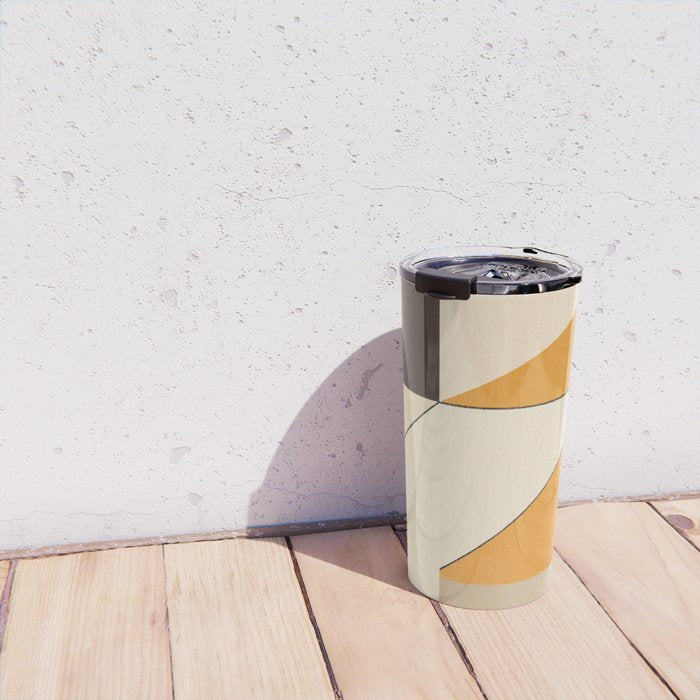 Geometric yellow and black arrangement Travel Mug Gallery Image 4