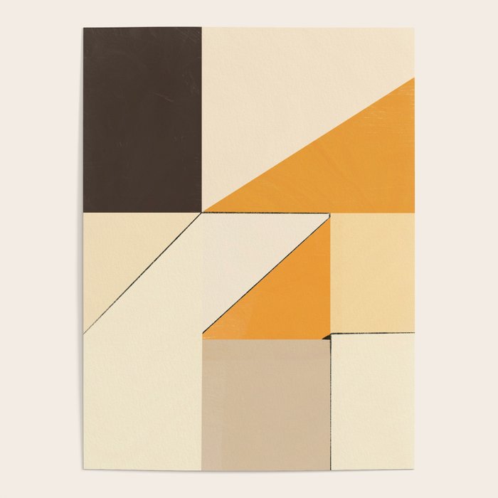 Geometric yellow and black arrangement Poster Gallery Image 4