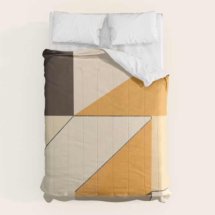 Geometric yellow and black arrangement Comforter Gallery Image 6