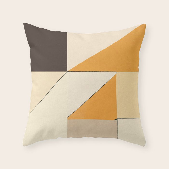 Geometric yellow and black arrangement Throw Pillow Gallery Image 1