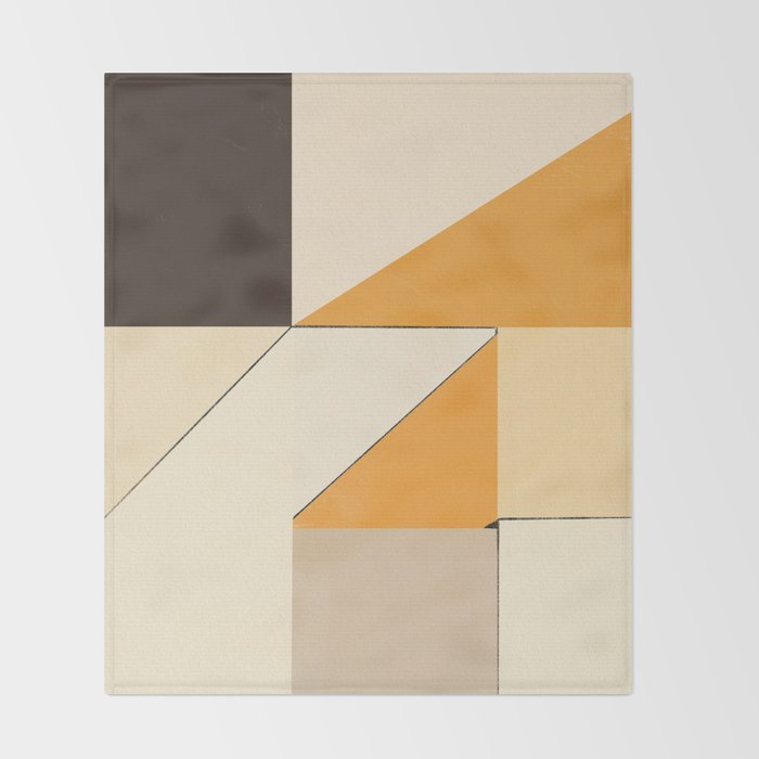 Geometric yellow and black arrangement Throw Blanket Gallery Image 2