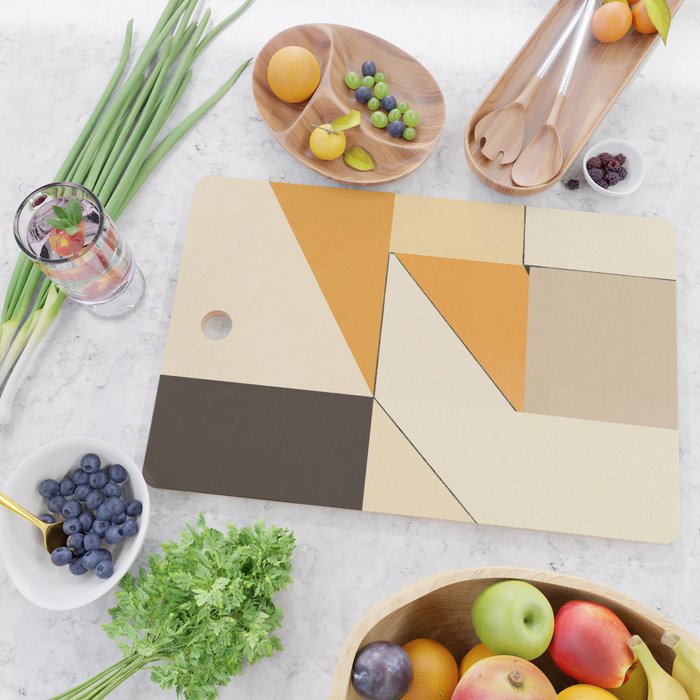 Geometric yellow and black arrangement Cutting Board Gallery Image 2