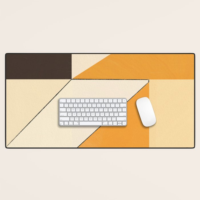 Geometric yellow and black arrangement Desk Mat Gallery Image 1