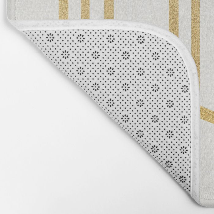 Mid Century Metallic Geometric Pattern Bath Mat Gallery Image 2