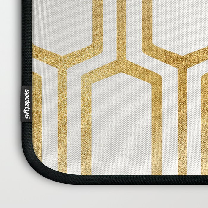 Mid Century Metallic Geometric Pattern Laptop Sleeve Gallery Image 3