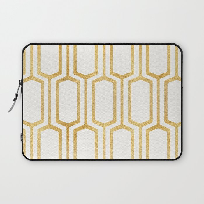Mid Century Metallic Geometric Pattern Laptop Sleeve Gallery Image 1