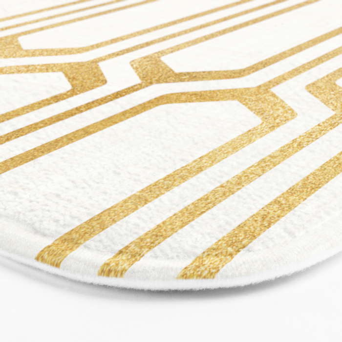 Mid Century Metallic Geometric Pattern Bath Mat Gallery Image 3