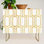 Mid Century Metallic Geometric Pattern Credenza Gallery Image 1