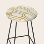 Mid Century Metallic Geometric Pattern Stool Gallery Image 2