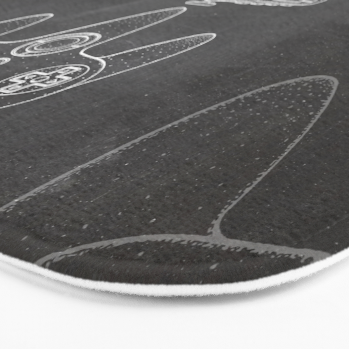 Video Game Controller Patent - Retro Gaming Game Room Art - Black Chalkboard Bath Mat Gallery Image 3