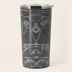 Video Game Controller Patent - Retro Gaming Game Room Art - Black Chalkboard Travel Mug Gallery Image 1