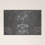 Video Game Controller Patent - Retro Gaming Game Room Art - Black Chalkboard Welcome Mat Gallery Image 1
