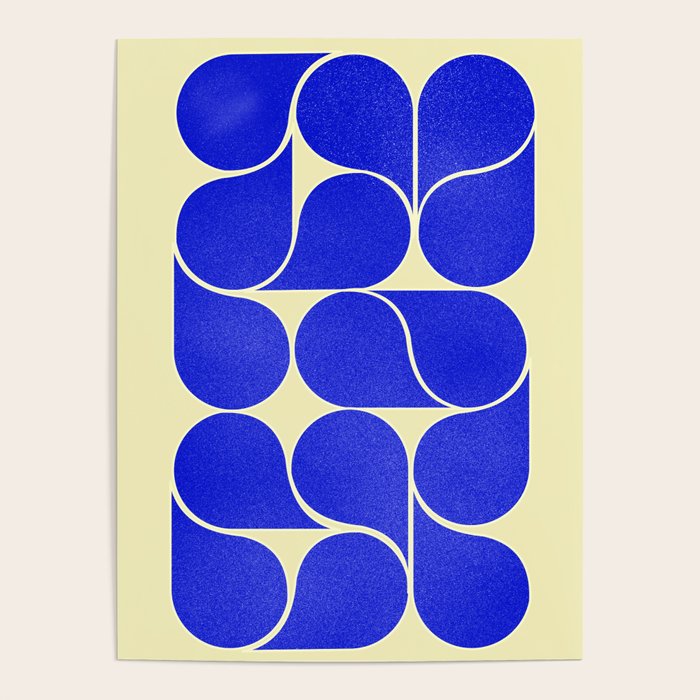 Blue mid-century shapes no8 Poster Gallery Image 4
