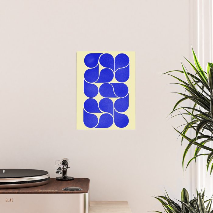 Blue mid-century shapes no8 Poster Gallery Image 2