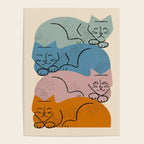 Four Cat Pile Poster Gallery Image 4
