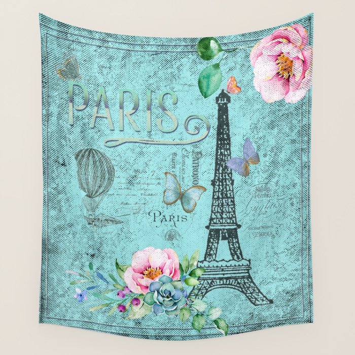 Paris - my blue love Wall Tapestry Gallery Image 4