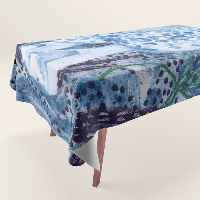 Little Morel Mushrooms in Blue Night Tablecloth Gallery Image 1