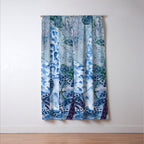 Little Morel Mushrooms in Blue Night Window Curtain Gallery Image 3