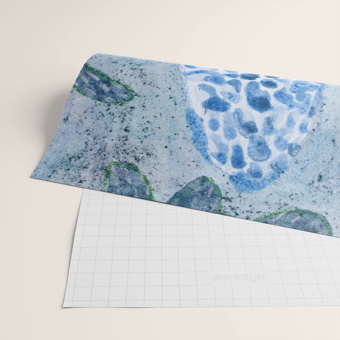 Little Morel Mushrooms in Blue Night Wrapping Paper Gallery Image 2