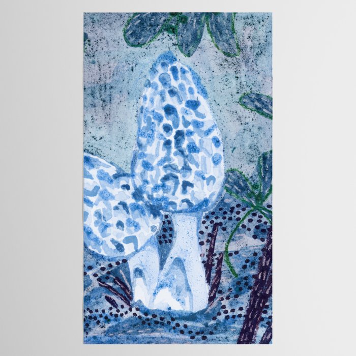 Little Morel Mushrooms in Blue Night Tablecloth Gallery Image 2