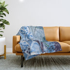 Little Morel Mushrooms in Blue Night Throw Blanket Gallery Image 1