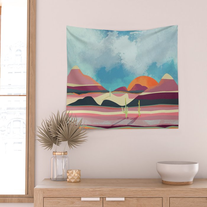 Pink Desert Glow Wall Tapestry Gallery Image 2