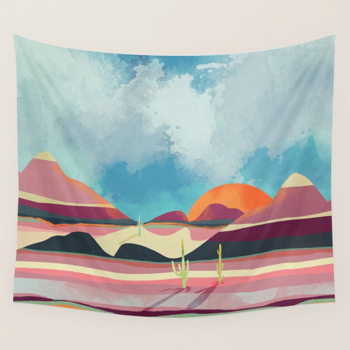 Pink Desert Glow Wall Tapestry Gallery Image 4