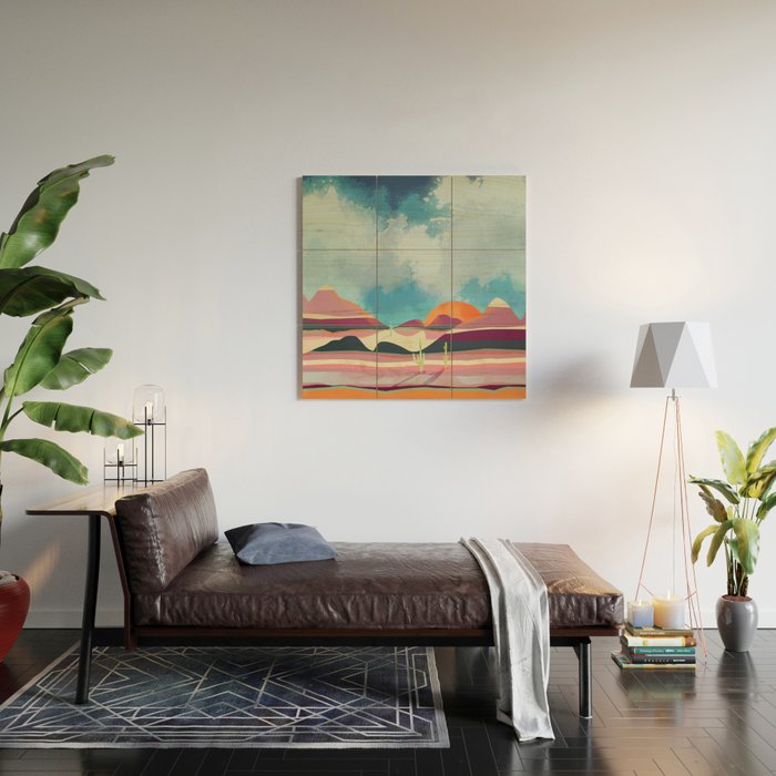 Pink Desert Glow Wood Wall Art Gallery Image 2