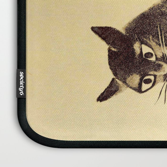 Aoyama Masaharu Black Skinny Cat Japanese Woodblock Print East Asian Art Laptop Sleeve Gallery Image 3