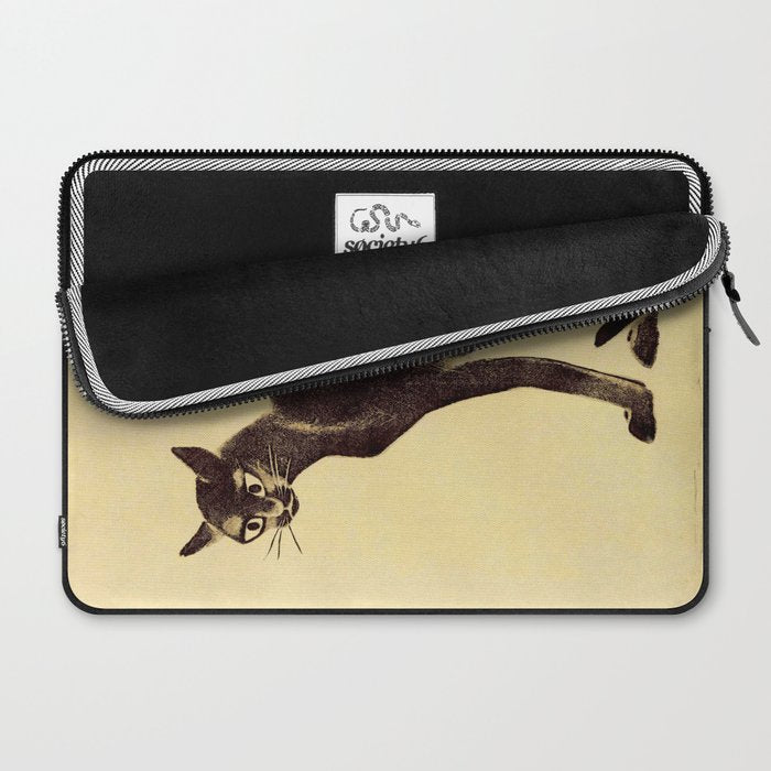 Aoyama Masaharu Black Skinny Cat Japanese Woodblock Print East Asian Art Laptop Sleeve Gallery Image 2