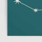 Capricorn Zodiac Star Constellation Line Art Deep Teal Poster Gallery Image 3