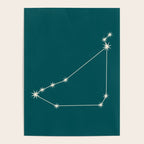 Capricorn Zodiac Star Constellation Line Art Deep Teal Poster Gallery Image 4