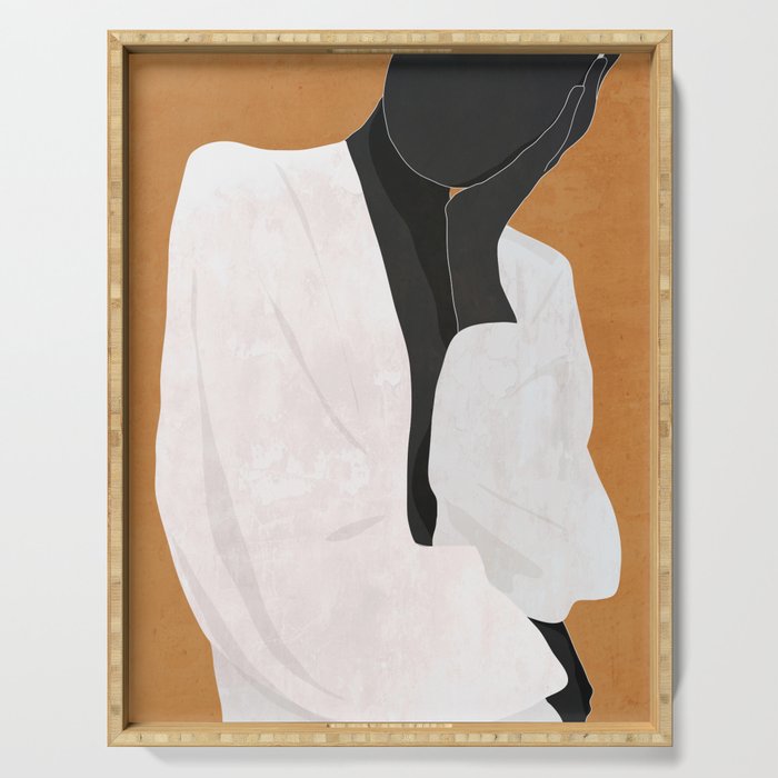 Minimal Art Girl 9a Serving Tray Gallery Image 1