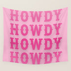 Howdy - Pink Western Aesthetic Wall Tapestry Gallery Image 4