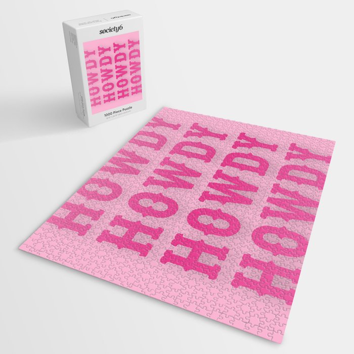 Howdy - Pink Western Aesthetic Jigsaw Puzzle Gallery Image 2